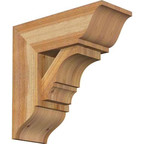 Ekena Millwork Balboa Traditional Rough Sawn Bracket w/ Offset Brace, Western Red Cedar, 8"W x 20"D x 20"H BKT0806X20X20BOA01RWR - main